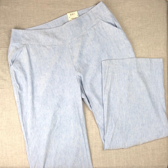 14W 16W 18W INC Wide Leg Chambray Pants Plus Size - Picture 2 of 6